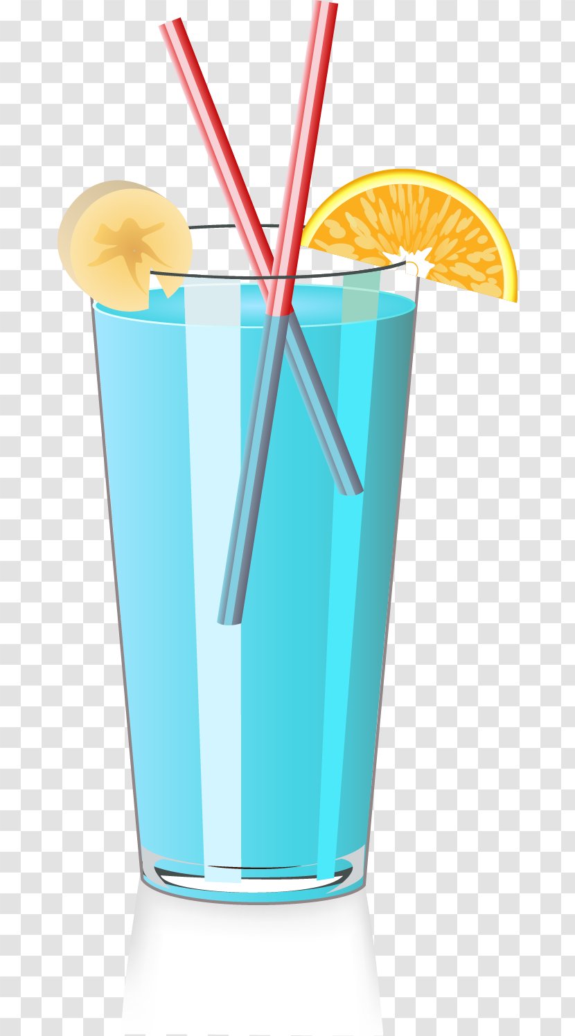 Blue Hawaii Cocktail Juice Sea Breeze Non-alcoholic Drink - Nonalcoholic - Glass Vector Material Transparent PNG