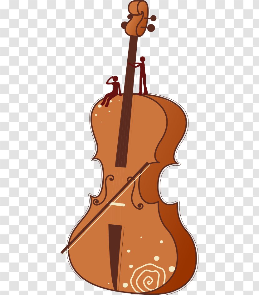 Cartoon Violin Cello - Frame - Hand-painted Transparent PNG