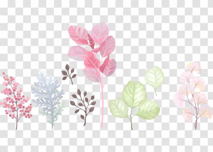 Bird Flower Butterfly Watercolor Painting - Floral Design - Cartoon Color Hand-painted Flowers And Leaves Transparent PNG