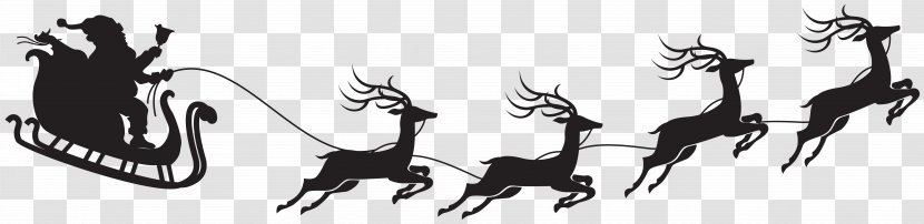 Santa Claus Rudolph Reindeer Silhouette - Horse Like Mammal - Silhoutte Transparent PNG