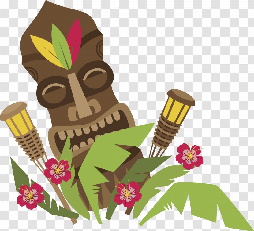 Hawaii Euclidean Vector - Flower - Smiling Face Woodcarving Mask Transparent PNG