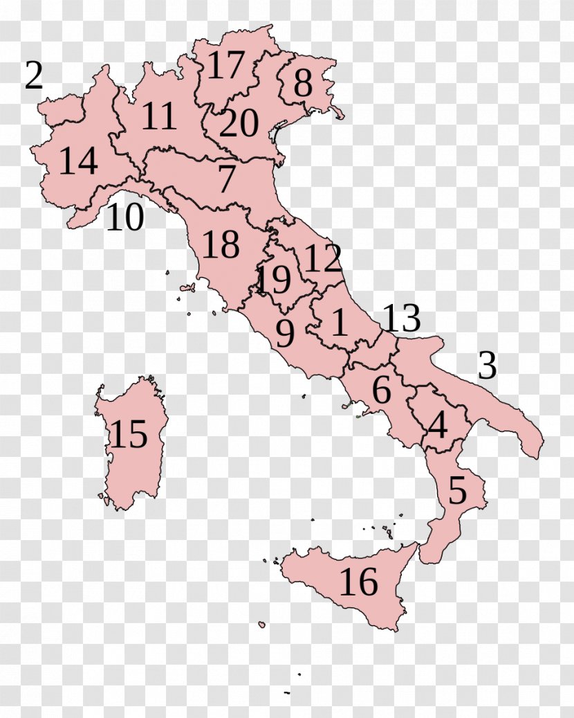 Regions Of Italy Vector Map Graphics Clip Art - Frame Transparent PNG