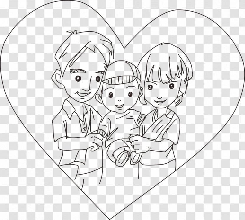 White Ear Line Art Sketch - Watercolor - Family Transparent PNG
