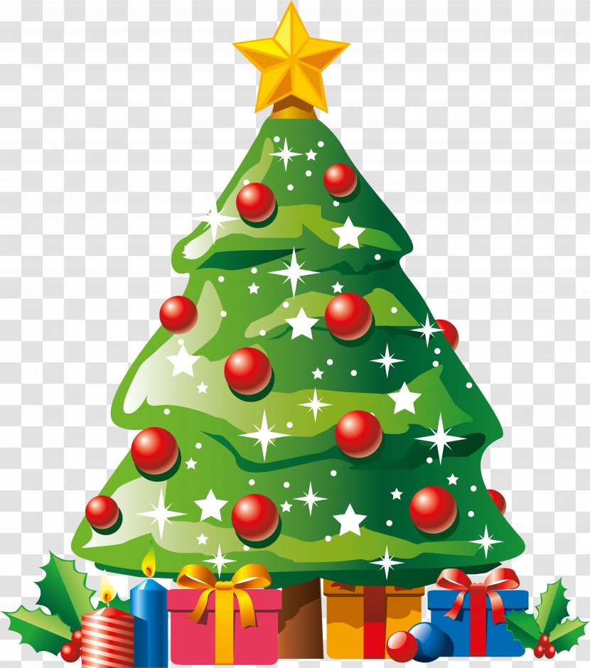 Clip Art Christmas Day Tree Santa Claus - Evergreen Transparent PNG