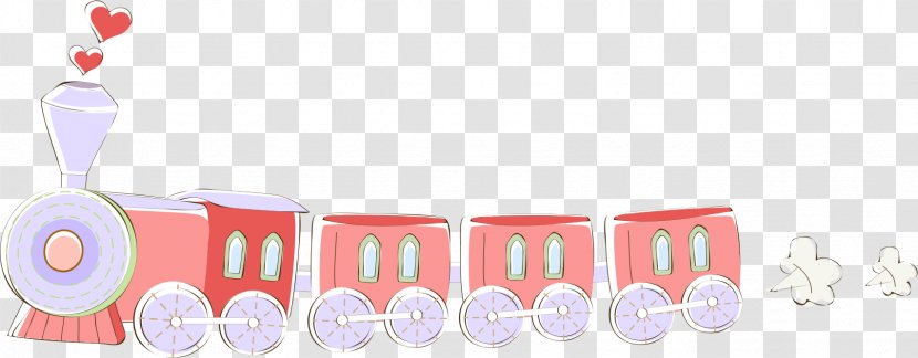 Train Graphic Design Cuteness - Pink - Hand-painted Transparent PNG