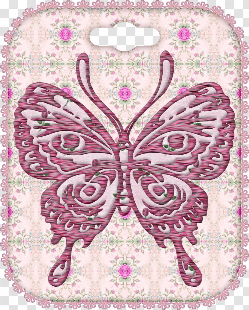Pink M Embroidery Pattern - Butterfly - Circle Transparent PNG