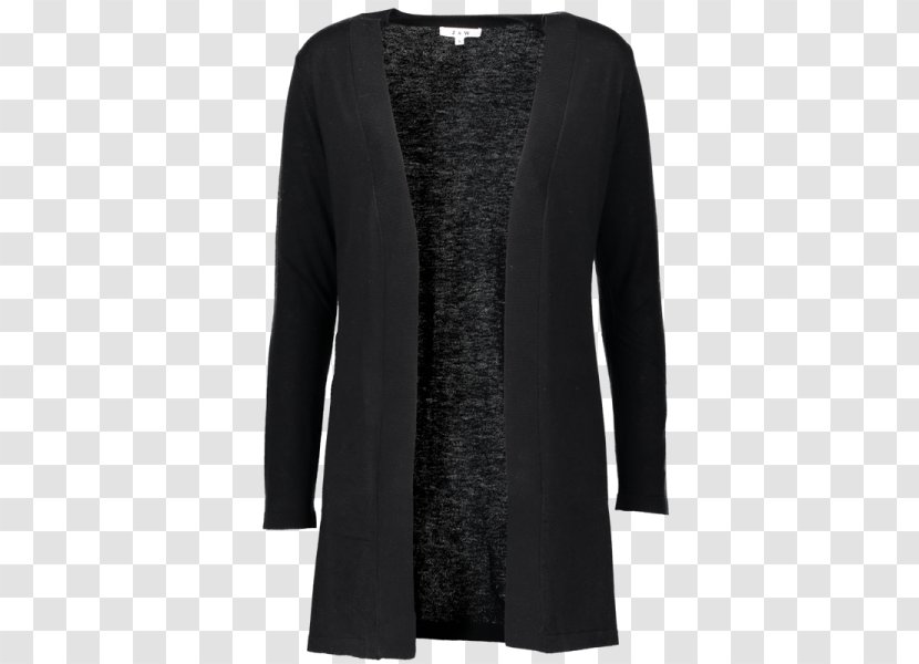 Cardigan Cashmere Wool T-shirt Black Sleeve Transparent PNG