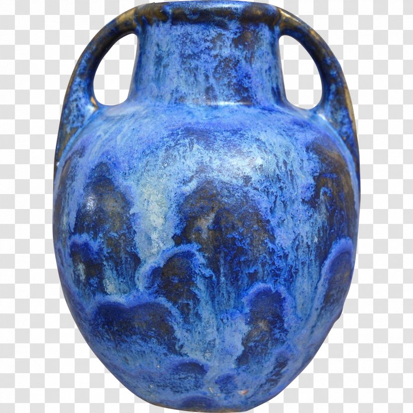 Ceramic Vase Cobalt Blue Pottery Urn - Artifact Transparent PNG