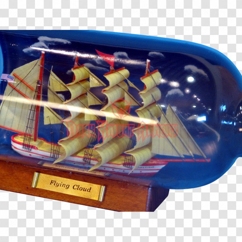 Ship Model Bateau En Bouteille Blue Flying Cloud - Cobalt Transparent PNG