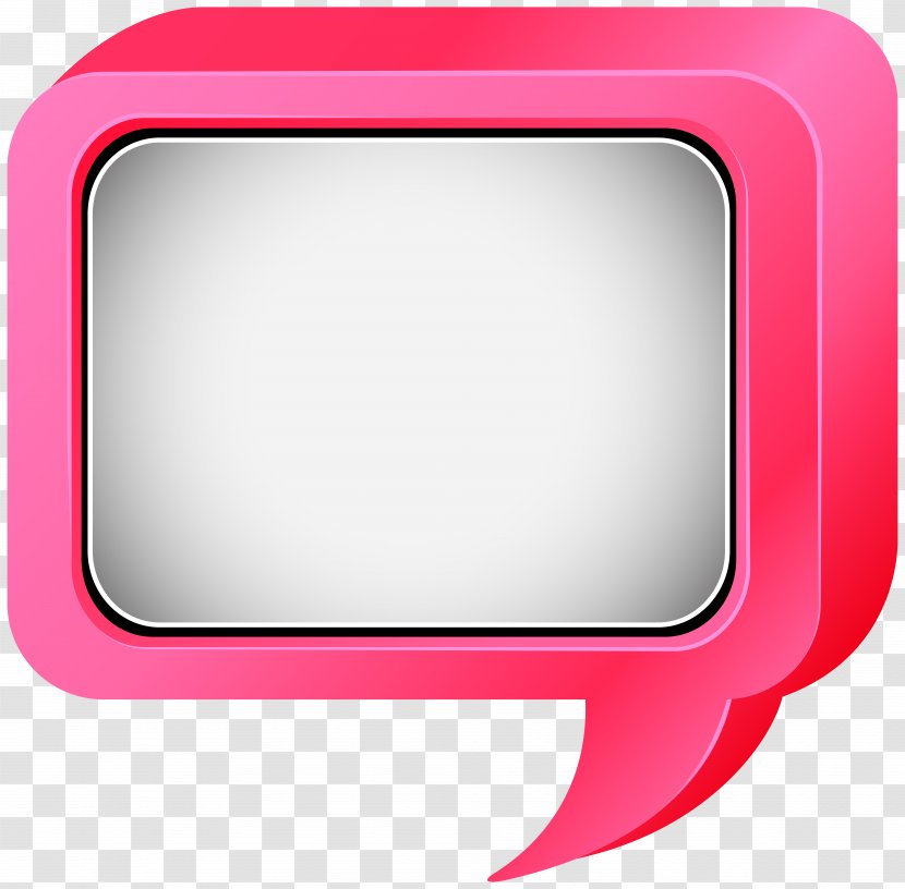 Text Picture Frame Red - Bubble Speech Pink Clip Art Transparent PNG