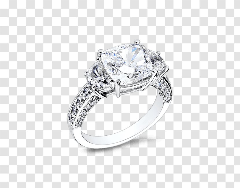 Diamond Engagement Ring Carat Cubic Zirconia - Frame - Half Moon Necklace 14K Transparent PNG