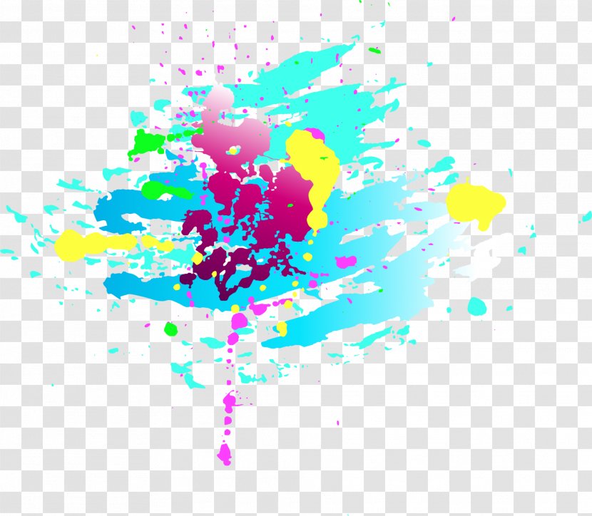 Watercolor Painting Ink - Brush - Abstract Colorful Graffiti Transparent PNG