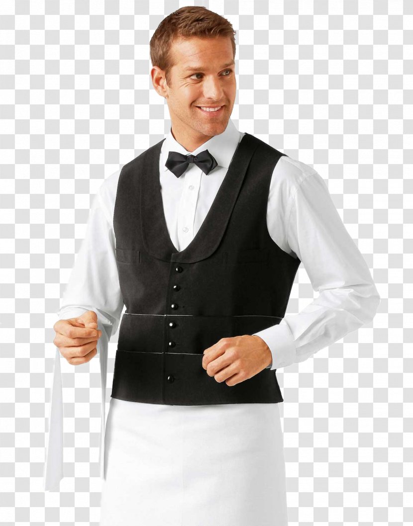 Waiter Waistcoat Gilets Chef's Uniform Jacket - Sleeve Transparent PNG