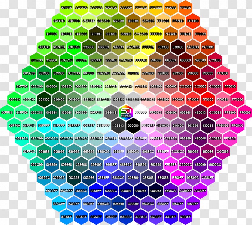 Web Colors Color Chart Term - Art - Colored Hexagon Transparent PNG