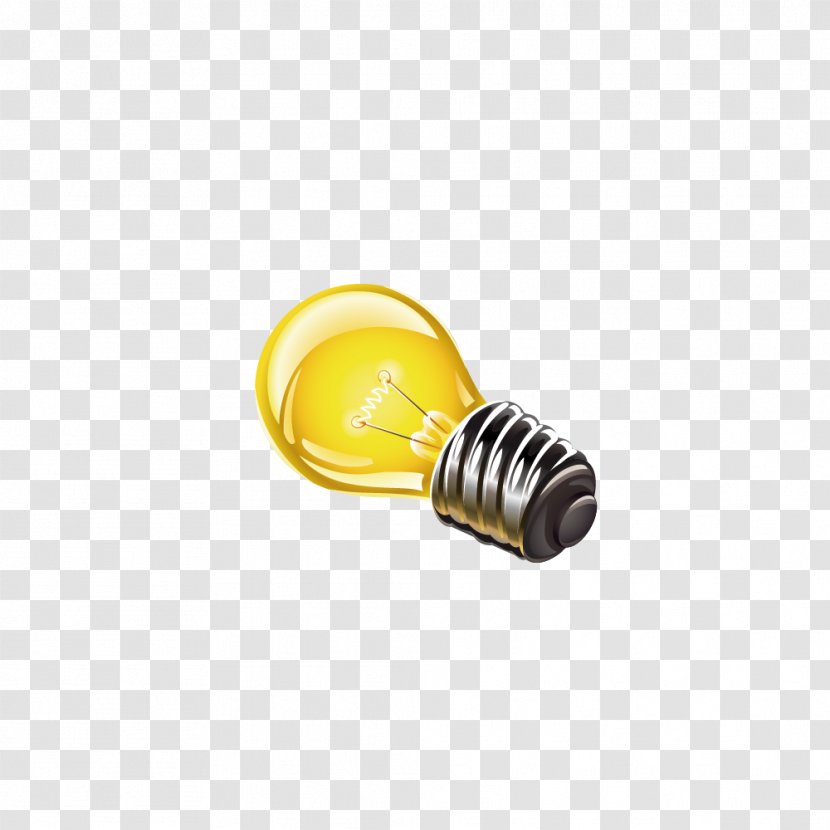 Yellow Bombilla - Light Bulb Vector Material Transparent PNG