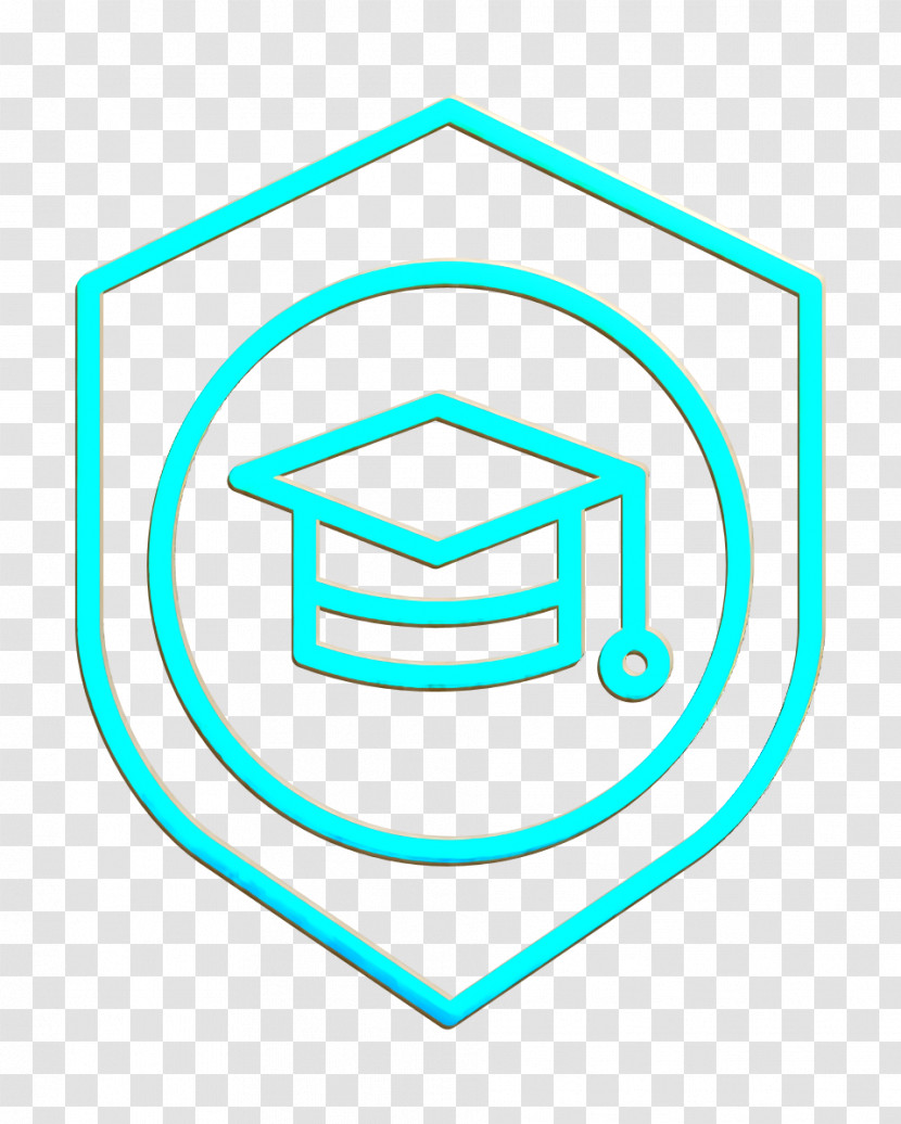 School Icon Mortarboard Icon Shield Icon Transparent PNG