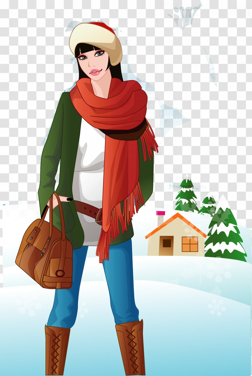 Euclidean Vector Female Winter Woman - Tights - Snow Material Transparent PNG