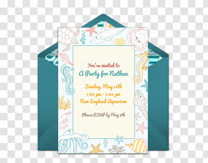 Wedding Invitation Under The Sea Party Birthday - Turquoise Transparent PNG