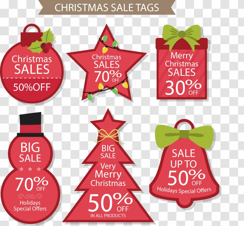Vector Hand-painted Christmas Tags - Tree - Saint Nicholas Day Transparent PNG