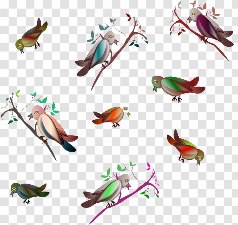 Bird Euclidean Vector - Drawing - Cute Birds Transparent PNG
