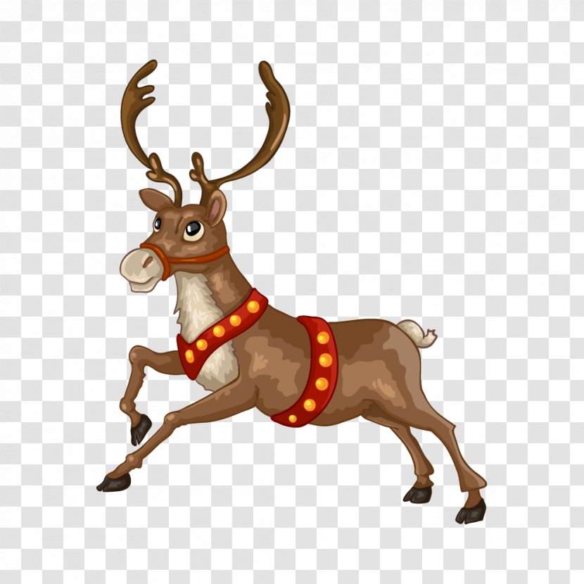 Santa Claus Reindeer Stock Photography Vector Graphics Christmas Day - Mammal - Cute Transparent PNG