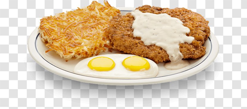 Breakfast Chicken Fried Steak And Eggs Pancake - Meal - Eating Restaurant Transparent PNG