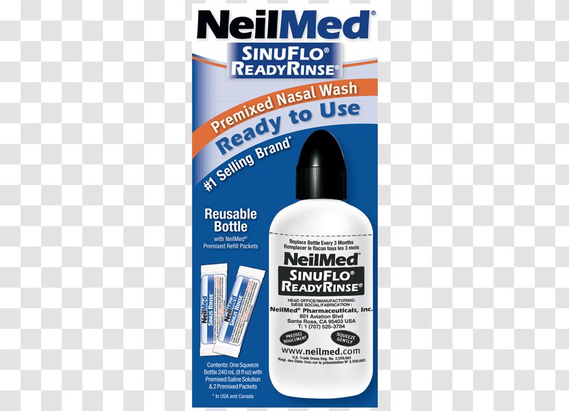 Nasal Irrigation Sinus Infection NeilMed Saline - Allergy Transparent PNG