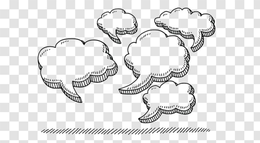Drawing Speech Balloon Cloud Cartoon - Silhouette Transparent PNG