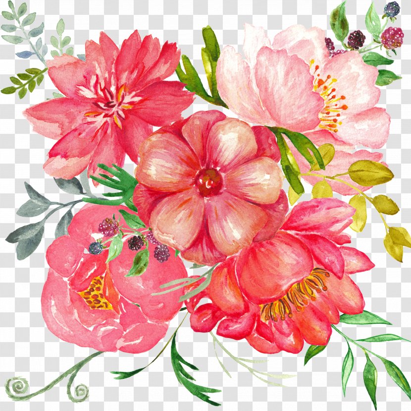 Bouquet Of Flowers Drawing - Petal - Floristry Watercolor Paint Transparent PNG