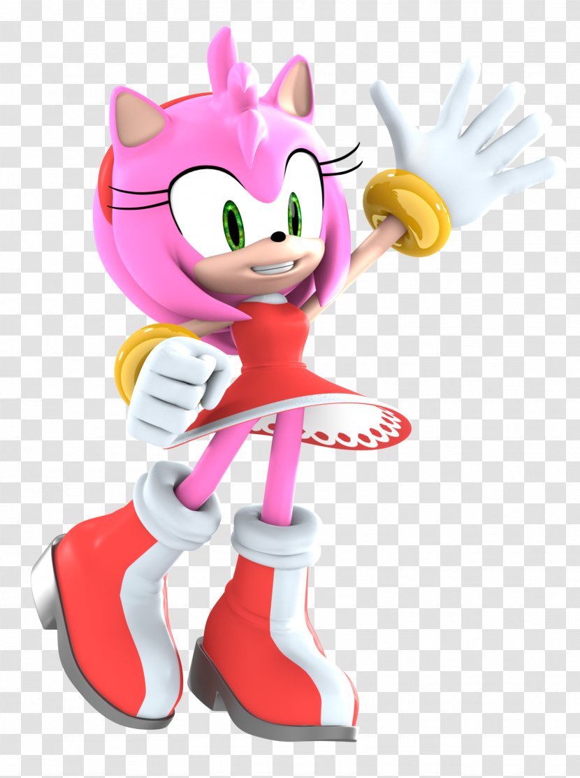 Amy Rose Sonic 3D Three-dimensional Space Art - Figurine Transparent PNG
