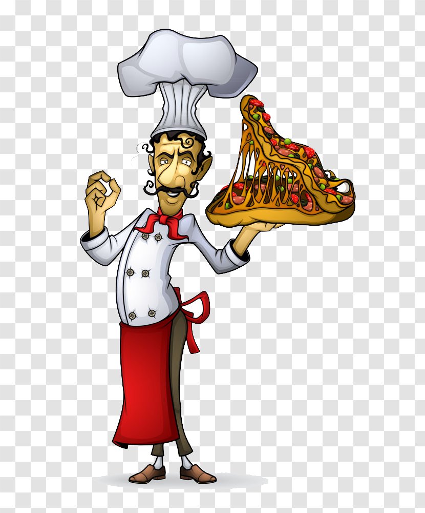 Pizza Italian Cuisine Cook Chef Illustration - Cartoon Transparent PNG