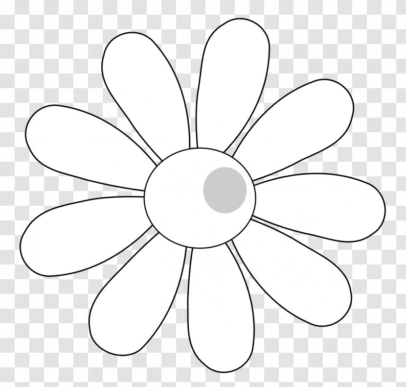 Coloring Book Flower Common Daisy Drawing Clip Art - Black And White Outline Transparent PNG