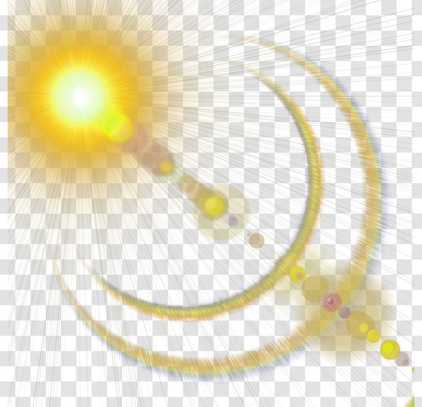 Light Yellow Halo - Sunlight - Atmospheric Radiation Effect Element Transparent PNG