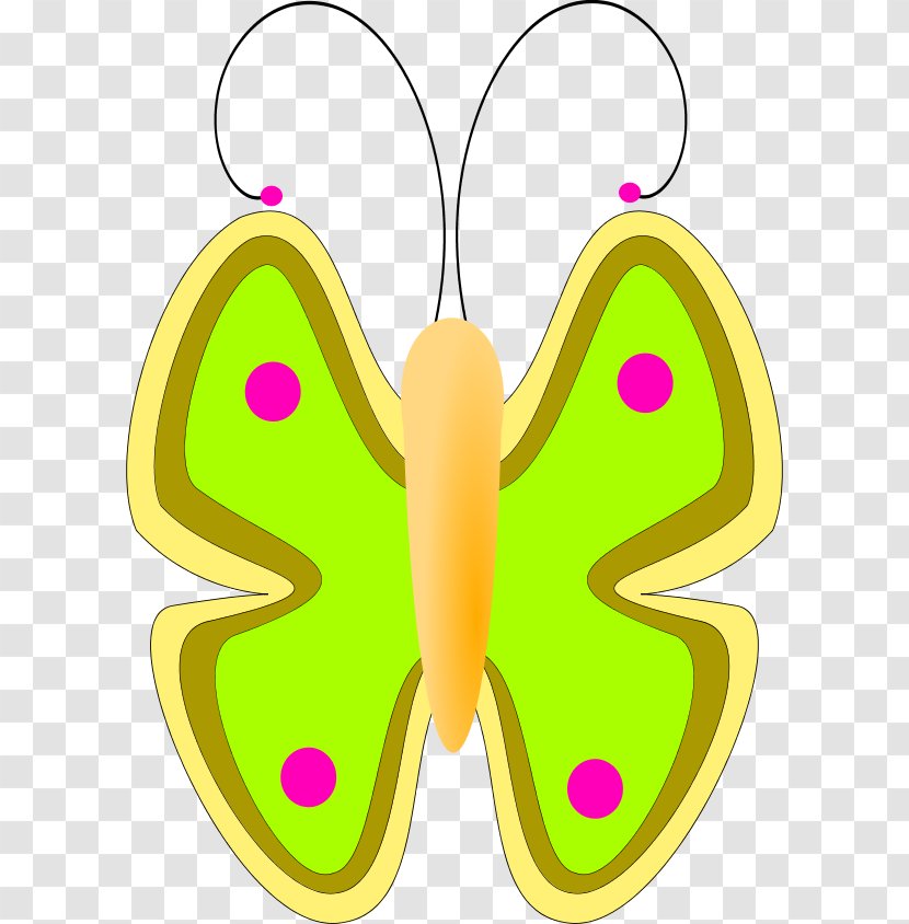 Monarch Butterfly Clip Art - Green - Yellow Clipart Transparent PNG