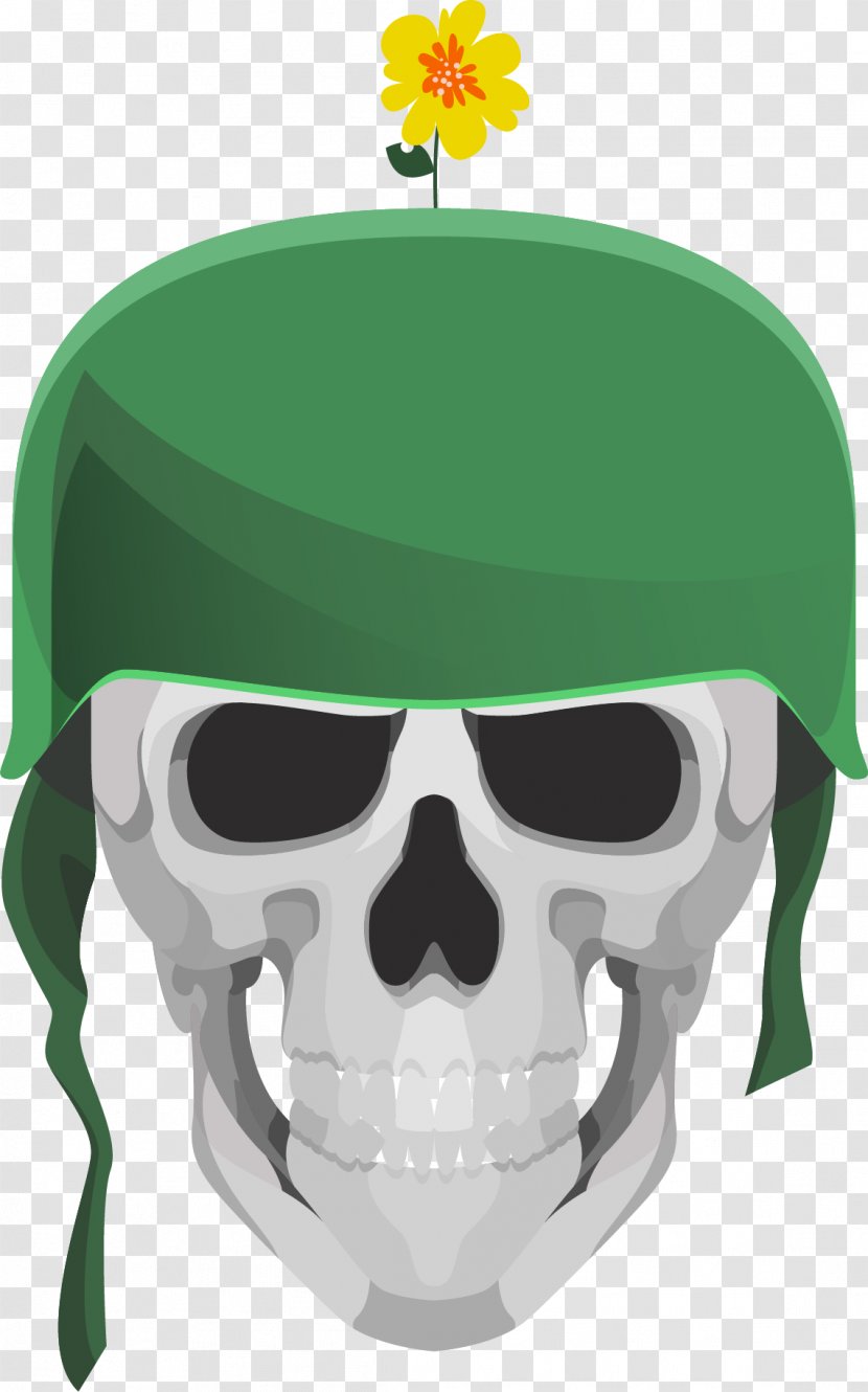 Green Skull Calavera Euclidean Vector - Wearing A Hat Of The Skeleton Transparent PNG