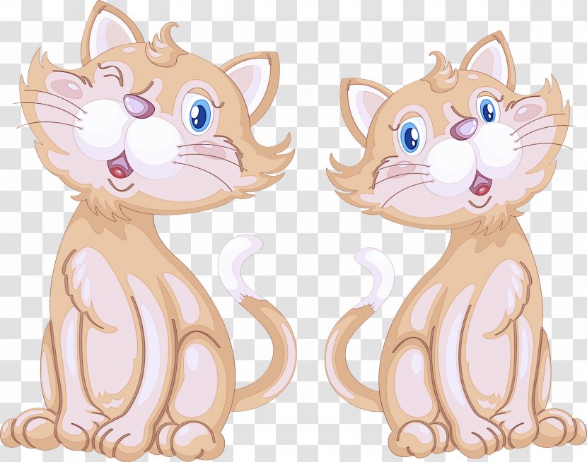 Cartoon Animal Figure Whiskers Fictional Character Tail - Cat - Drawing Transparent PNG