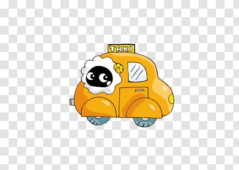 Taxi Cartoon - Orange Transparent PNG