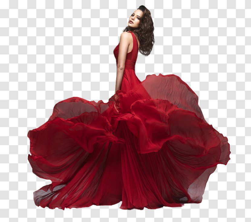 Dress Gown Red Woman - Evening Transparent PNG