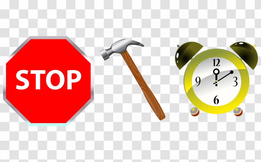Hammer Clip Art - Alarm Clock - Stop Transparent PNG