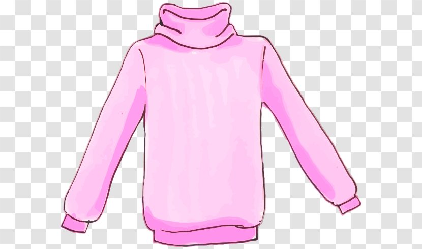 Hoodie Polo Neck Sweater Polar Fleece Clip Art - Pink Transparent PNG