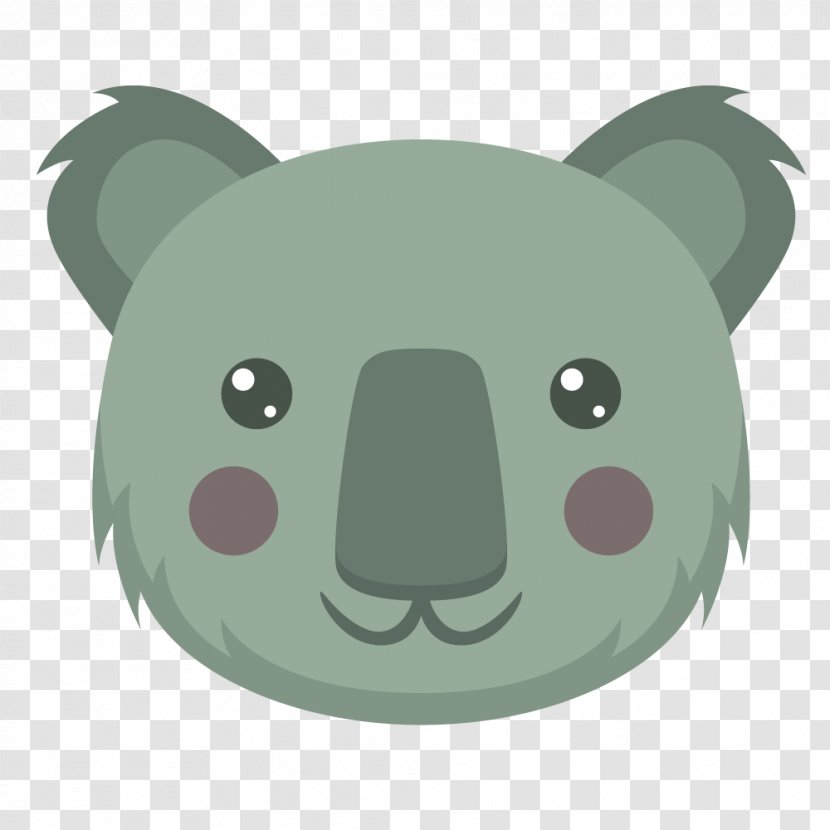 Bear Green Grey - Heart - Vector Gray-green Head Transparent PNG