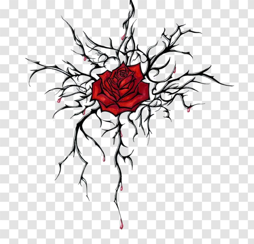 Drawing Thorns, Spines, And Prickles Rose Clip Art Image - Heart Transparent PNG