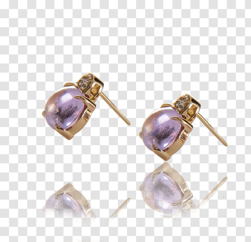 Amethyst Earring Body Jewellery Purple - Diamond Ring Transparent PNG
