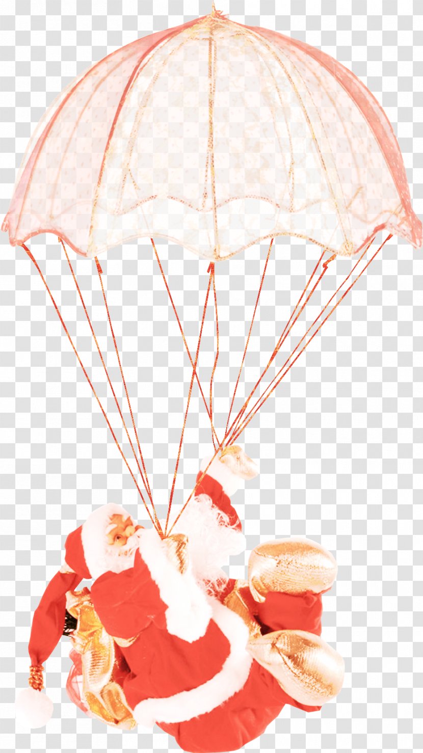 Santa Claus Christmas Parachute Gift - Orange Transparent PNG