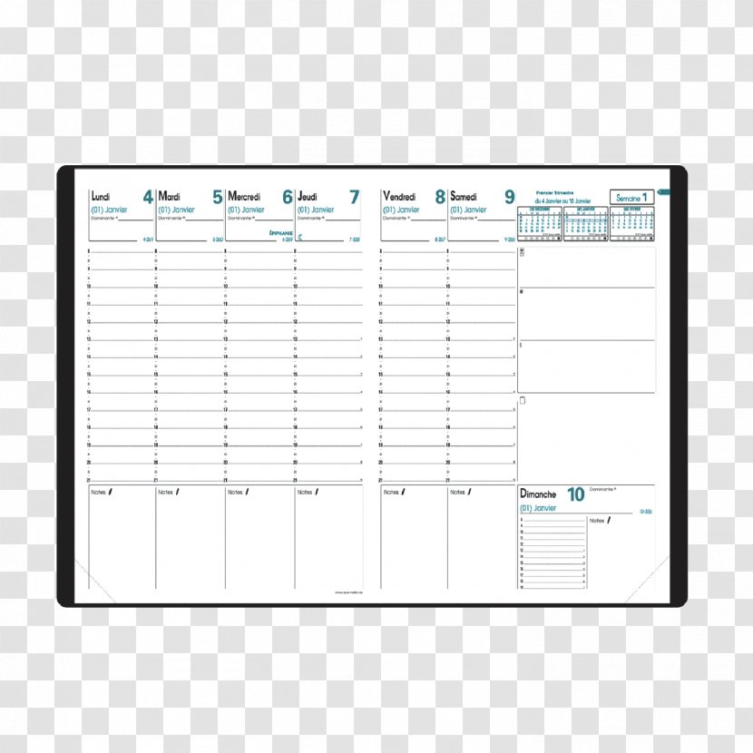 Diary Editions Quo Vadis, S.A.S Calendar Date Stationery - Week Transparent PNG