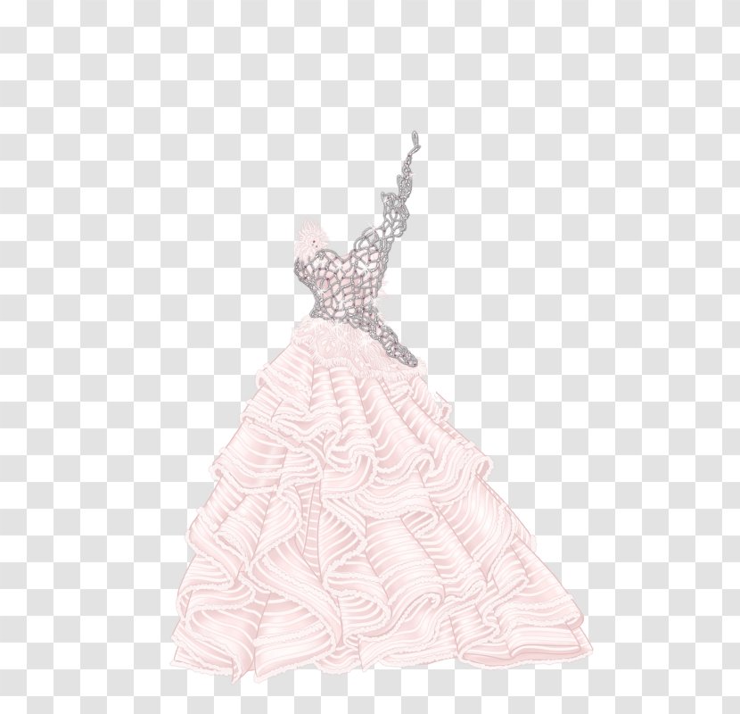 Gown Costume Design Pink M Ruffle - Branch Dress Up Transparent PNG