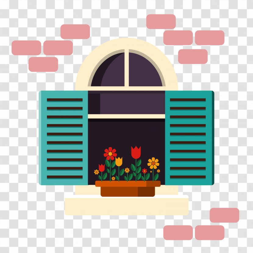 Window Shutter House Royalty-free - Wall - Vector Small Fresh Illustration Transparent PNG