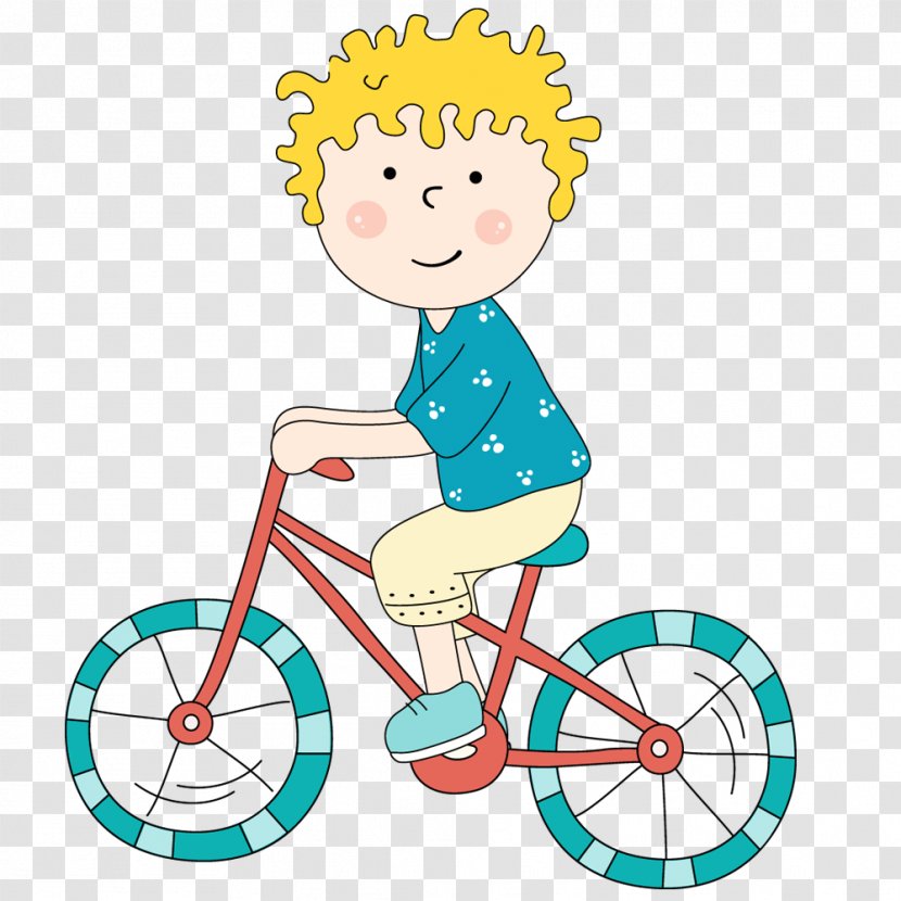Bicycle Cycling Image Cartoon Mountain Bike - Frame - Little Boy Walking Transparent PNG