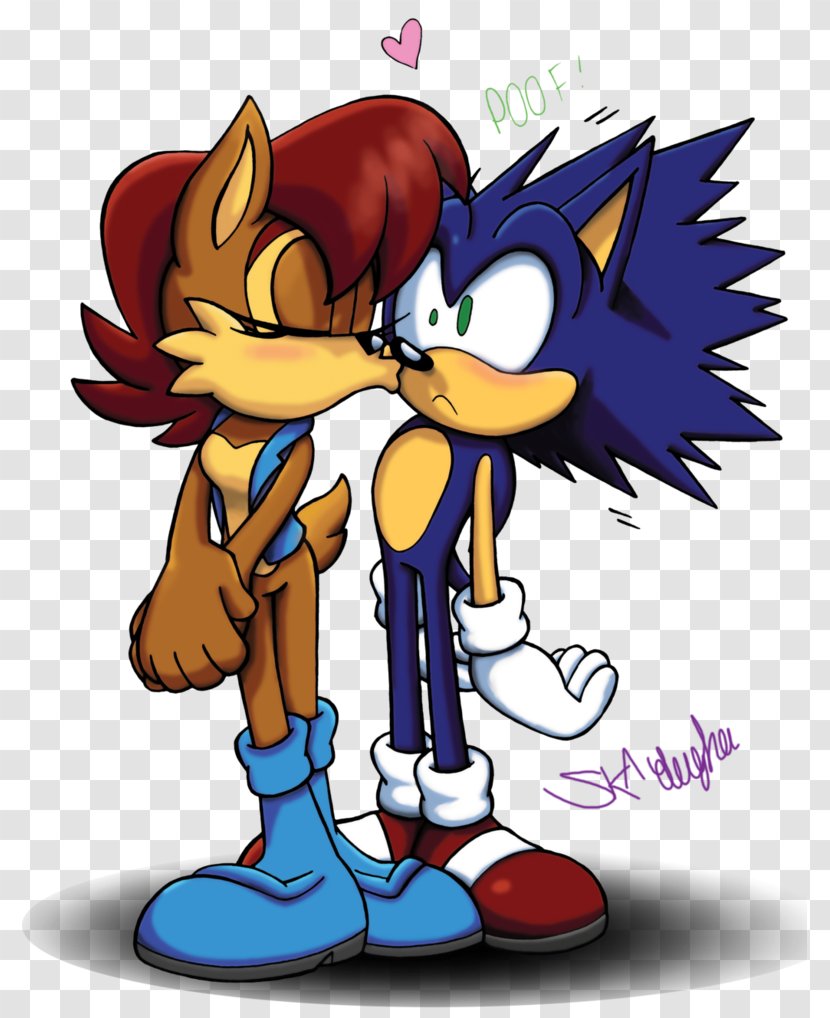 Sonic The Hedgehog Princess Sally Acorn Love Romance Kiss - Silhouette Transparent PNG