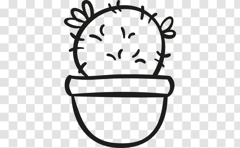 Potted Cactus - Happiness - Monochrome Photography Transparent PNG